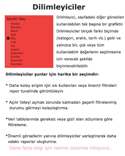 Power BI Dilimleyiciler